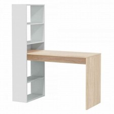 Bureau Chêne +Librera Blanc 5
