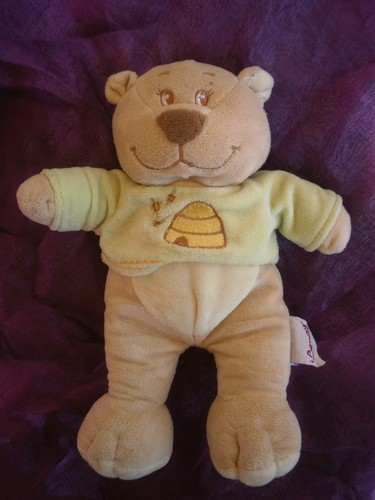 Doudou ours beige pull vert - doudou,