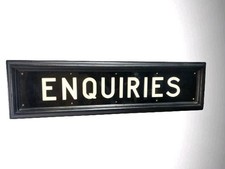 Enseigne Vintage Anglaise "Enquiries"
