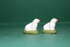 Santons 7 cm collection B. Sauvat 2 lapins blancs 