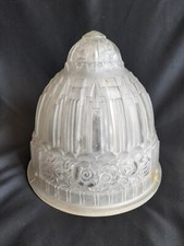 Muller? / Globe/obus/suspension en verre moulé pressé pour lampe? / Art Déco