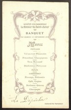 Menu. Société Colombophile