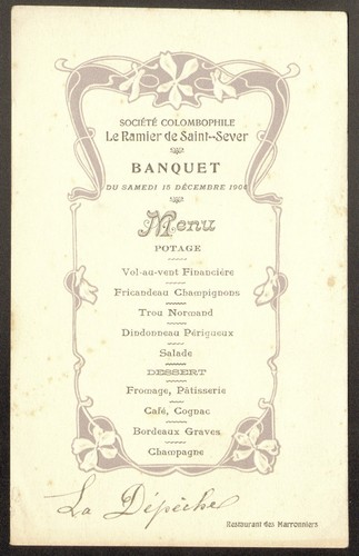 Menu société colombophile - société,
