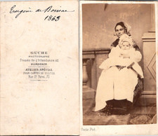 Guche, Bordeaux, The Baby Eugène de Boisac Worn by His Nanny Vintage CDV Albu