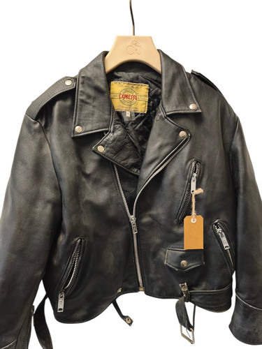 Blouson cuir vintage - , homme