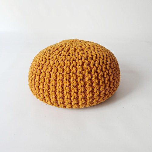 Pouf tabouret tricot rond - en,