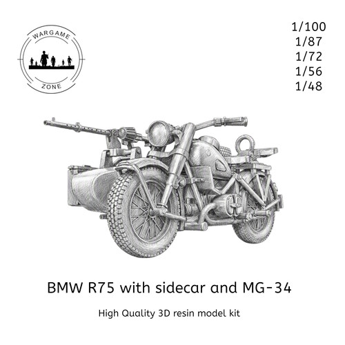 Bmw r75 with sidecar and - bmw, mg-34