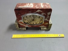 Ancienne horloge à poser mécanique en marbre et cadran en métal old clock