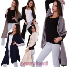 Boléro Femme En Maille À Capuche Asymétrique Long Pull Neuf TR2375