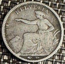 SUISSE PIECE  1/2 FRANC HELVETIA. 1850 A EN ARGENT (1332) VOIR PHOTOS