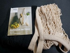Parisian Netbag Grocery Bag Set Of 2 Blag & Beige
