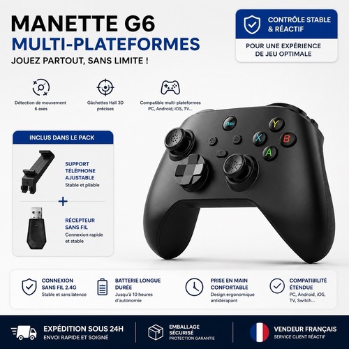 Manette sans fil bluetooth - sans, g6