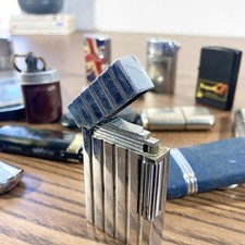 Chrome Striped Lighters Collection - Circa 1970, Art Deco Modernist Style