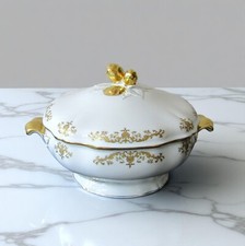 Limoges Raynaud. Porcelain Soup Bowl or Vegetable Bowl Model Rolls and Net Gold