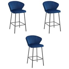 Tabouret GATTA - velours bleu