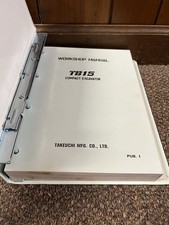 Genuine Original Takeuchi TB15 Excavator Repair Shop Service Manual