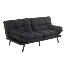 Mainstays Memory Foam Futon with 72" Black Convertible Sofa Bed Modern Design
