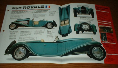 1931 bugatti royale - spec, sheet