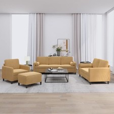 Ensemble de Canapés avec Coussins Sièges Salon 3 pcs Marron Velours vidaXL