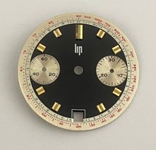 NEUF CADRAN DE MONTRE MARQUE LIP CHRONOGRAPH @ 28,5 MM DIAL @ CHRONO VALJOUX