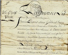 1765 Vente d'une maison à
