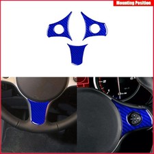 3Pcs Blue Carbon Fiber