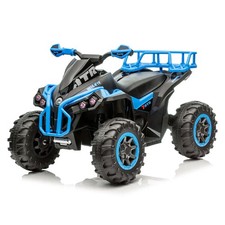 Quad Électrique 12V Atv 1.0 Bleu Enfants Lumières LED Sons Safe 4 Roues Grandi