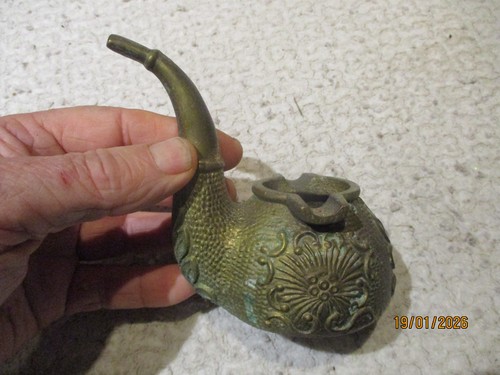 Ancien cendrier pipe - ancien, bronze