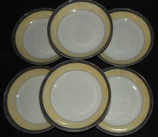 Lot x6 WORCHESTER Fine Porcelain Hollow Plates * English Porcelain