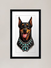Doberman portrait with squash