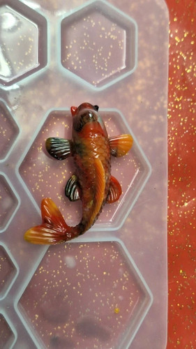 Broche carpe koi résine - koi,