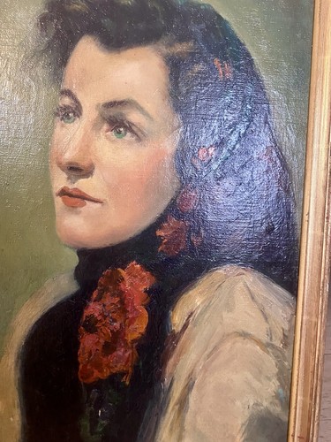 Huile sur panneau portrait - huile,