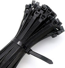 100 BLACK CABLE ZIP TIES Heavy Duty UV Resistant UL 4 6 8 10 12 15 18 24" & 36"