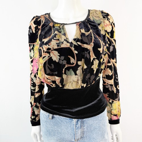 Bebe black floral velvet - black,