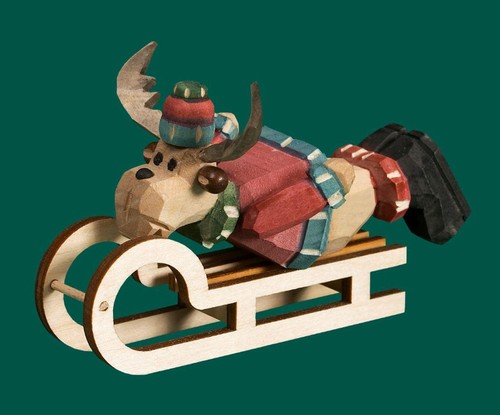 Figurine bois élan - Élan, sur
