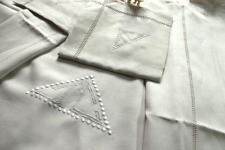 Antique Embroidered & Monogrammed Bedding TC / Antique Linen 436410