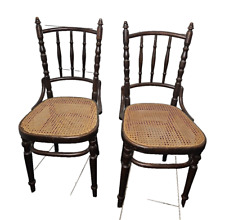 chaises De Bistrot Cannées En Bois Courbé De Marque Fischel  X 2 