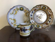 Deruta Verde Plate, Soup Bowl And Mug