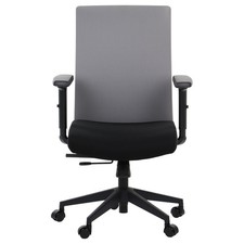 Chaise de bureau ergonomique pivotante RIVERTON F/L, base en nylon, gris