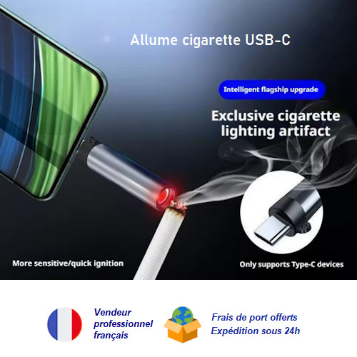 Briquet allume cigarette usb - cigarette, usb-c