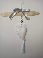 Suspension bois flotté coeur