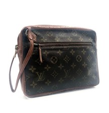 Authenticated Louis Vuitton Monogram Sac Sport Second Bag PVC Leather Brown Main