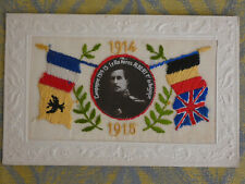 1914 1915 Belgian English German French Flag Embroidered Fantasy Postcard