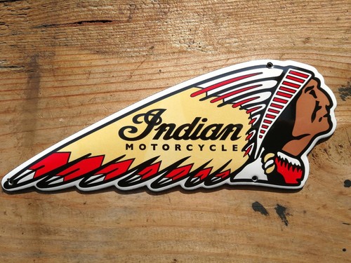 Plaque émaillée moto indian - émaillée,
