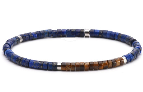 Bracelet perles lapis - de,