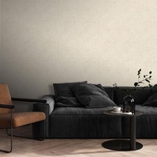 Papier Peint Texturé En Lin Crème Or Fini Métallique Doux