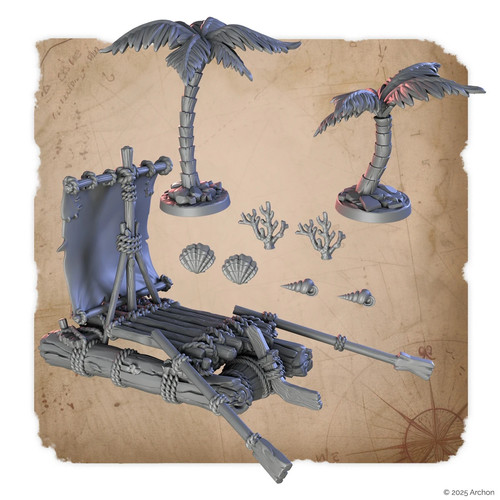 Decor island radeau palmier - decor,