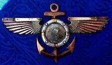 OBJET ANCIEN DE POILUS CADRE SOUVENIR ANCRE DE MARINE AILEE