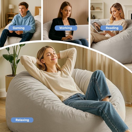 Large bean bag chair ft - bean, 3