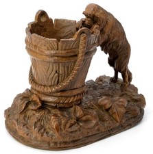 Pyrogène En Bois Sculpté Chien 19ème Siècle